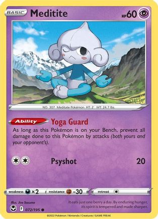 Meditite - SWSH12: Silver Tempest #072