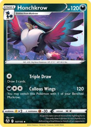 Honchkrow - SWSH12: Silver Tempest #107