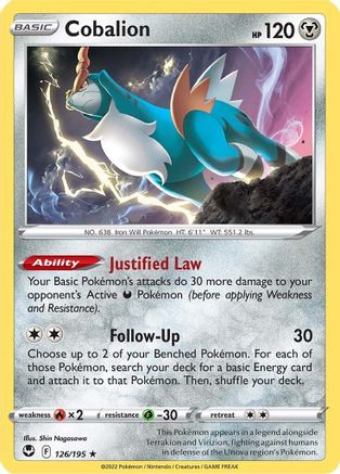 Cobalion - SWSH12: Silver Tempest #126