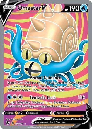 Omastar V (Full Art) - SWSH12: Silver Tempest #174