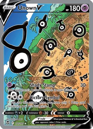 Unown V (Alternate Full Art) - SWSH12: Silver Tempest #177