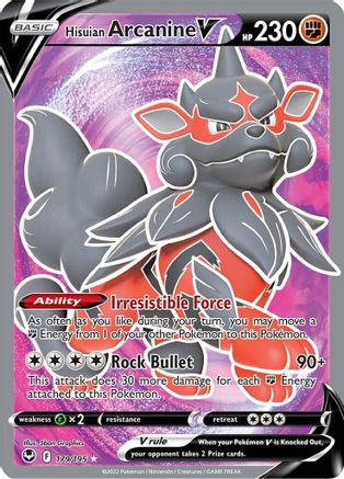 Hisuian Arcanine V (Full Art) - SWSH12: Silver Tempest #179