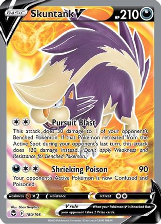 Skuntank V (Full Art) - SWSH12: Silver Tempest #180