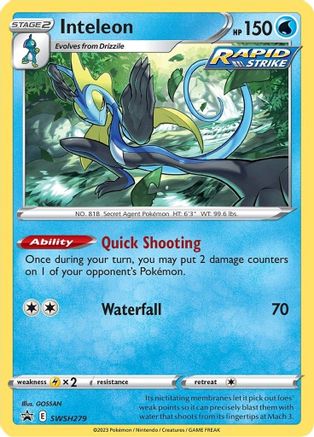 Inteleon - SWSH279 - SWSH: Sword & Shield Promo Cards #SWSH279