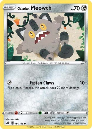 Galarian Meowth - SWSH: Crown Zenith #084
