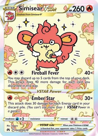 Simisear VSTAR - SWSH: Crown Zenith: Galarian Gallery #GG37