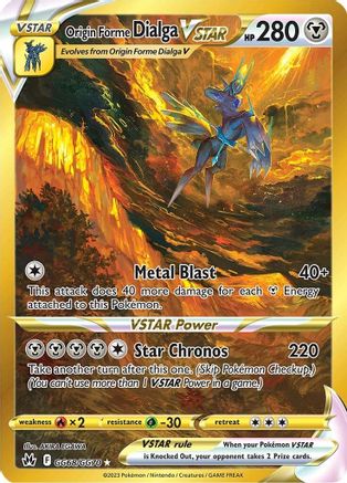 Origin Forme Dialga VSTAR (Secret) - SWSH: Crown Zenith: Galarian Gallery #GG68