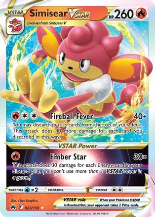 Simisear VSTAR - SWSH: Crown Zenith #023