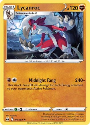 Lycanroc - SWSH: Crown Zenith #074