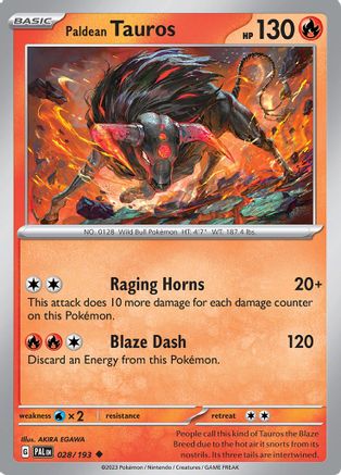 Paldean Tauros - 028/193 - SV02: Paldea Evolved #028