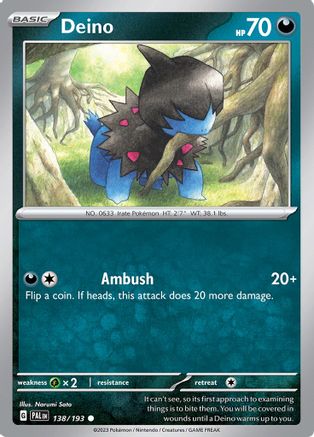 Deino - SV02: Paldea Evolved #138