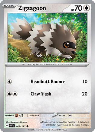 Zigzagoon - SV03: Obsidian Flames #167