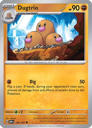Dugtrio - SV03: Obsidian Flames #104
