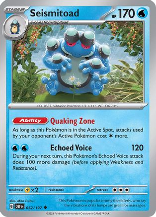 Seismitoad - SV03: Obsidian Flames #052