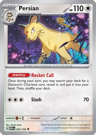 Persian - SV: Scarlet & Violet 151 #053