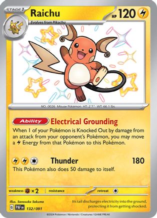 Raichu - 132/091 - SV: Paldean Fates #132