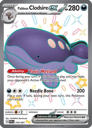 Paldean Clodsire ex - 219/091 - SV: Paldean Fates #219