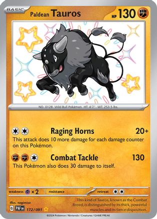 Paldean Tauros - 172/091 - SV: Paldean Fates #172