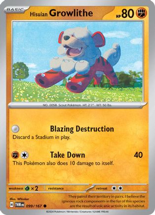 Hisuian Growlithe - 099/167 - SV06: Twilight Masquerade #099