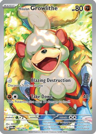 Hisuian Growlithe - 181/167 - SV06: Twilight Masquerade #181
