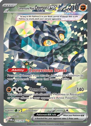 Cornerstone Mask Ogerpon ex - 215/167 - SV06: Twilight Masquerade #215