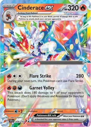 Cinderace ex - 028/142 - SV07: Stellar Crown #028