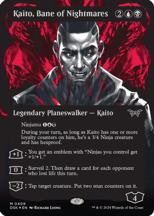 Kaito, Bane of Nightmares (Showcase) (Textured Foil) - Duskmourn: House of Horror #409