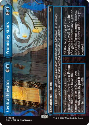 Central Elevator // Promising Stairs (Borderless) - Duskmourn: House of Horror #336