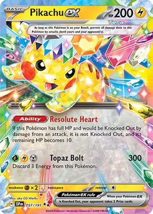 Pikachu ex - 057/191 - SV08: Surging Sparks #057