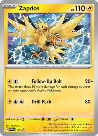 Zapdos - 157 - SV: Scarlet & Violet Promo Cards #157