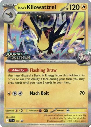 Iono's Kilowattrel - 182 (Prerelease) - SV: Scarlet & Violet Promo Cards #182