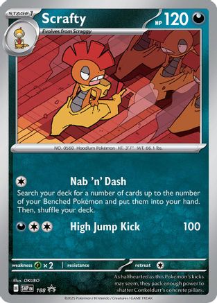 Scrafty - 188 (Cosmos Holo) - SV: Scarlet & Violet Promo Cards #188