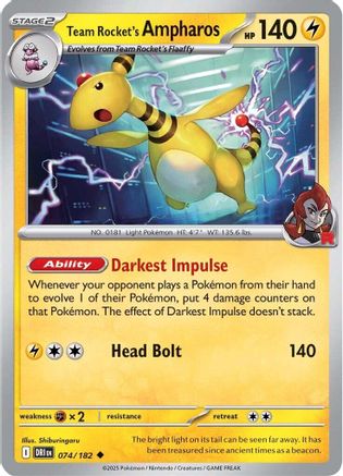 Team Rocket's Ampharos - SV10: Destined Rivals #074