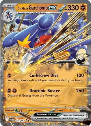 Cynthia's Garchomp ex - 104/182 - SV10: Destined Rivals #104