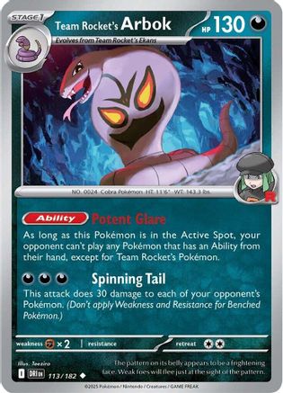 Team Rocket's Arbok - SV10: Destined Rivals #113