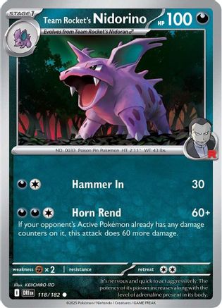 Team Rocket's Nidorino - SV10: Destined Rivals #118