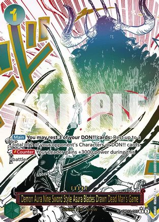 Demon Aura Nine Sword Style Asura Blades Drawn Dead Man's Game (Alternate Art) - Legacy of the Master #OP12-037