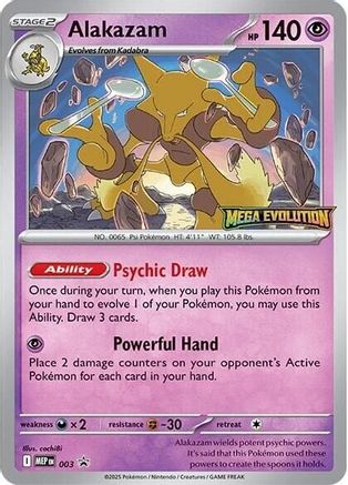 Alakazam - 003 - ME: Mega Evolution Promo #003