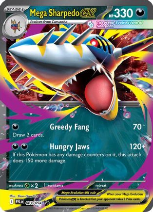 Mega Sharpedo ex - 061/094 - ME02: Phantasmal Flames #061
