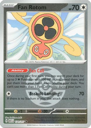 Fan Rotom - 171/217 (Dusk Ball) - ME: Ascended Heroes #171
