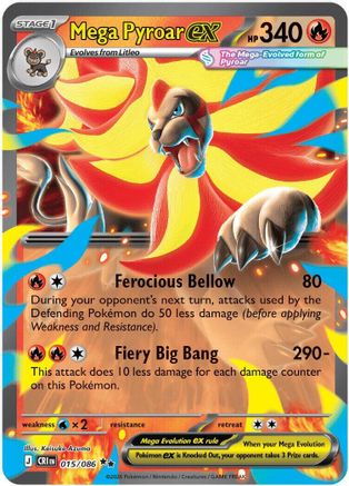 Mega Pyroar ex - 015/086 - ME04: Chaos Rising #015