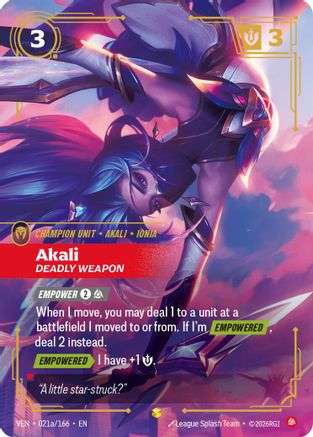 Akali, Deadly Weapon (Alternate Art) - Vendetta #021a
