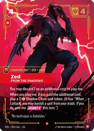 Zed, From the Shadows - Vendetta #023