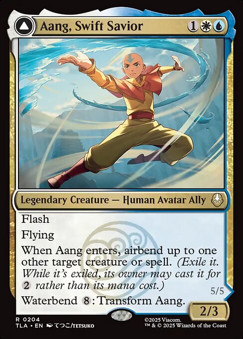 Aang, Swift Savior // Aang and La, Ocean's Fury - (tla-204) - Near Mint (*Foil )