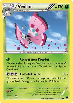 Vivillon (Meadow [Pink]) - XY Base Set #17