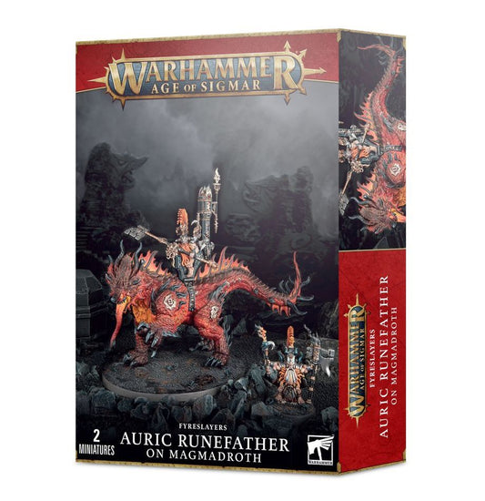 Warhammer AOS - Auric Runefather on Magmadroth