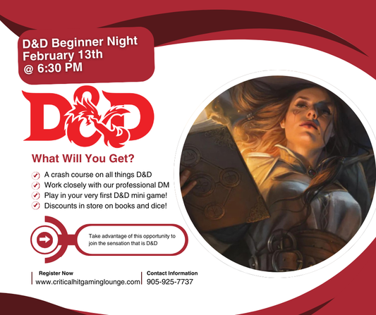 Dungeons and Dragons Beginners Night February 13th 2026