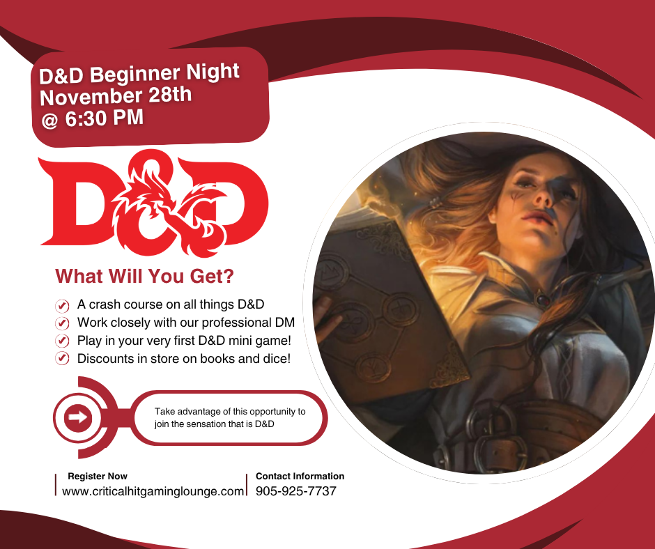 Dungeons and Dragons Beginners Night November 28th 2025