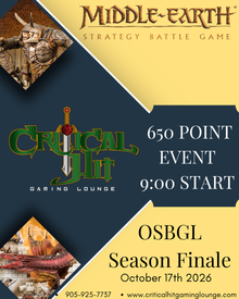 OSBGL Season Finale - 650 Point Event - October 17th 2026