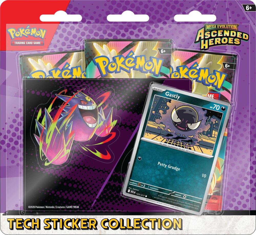 Pokemon - Ascended Heroes - Tech Sticker Collection - Ghastly